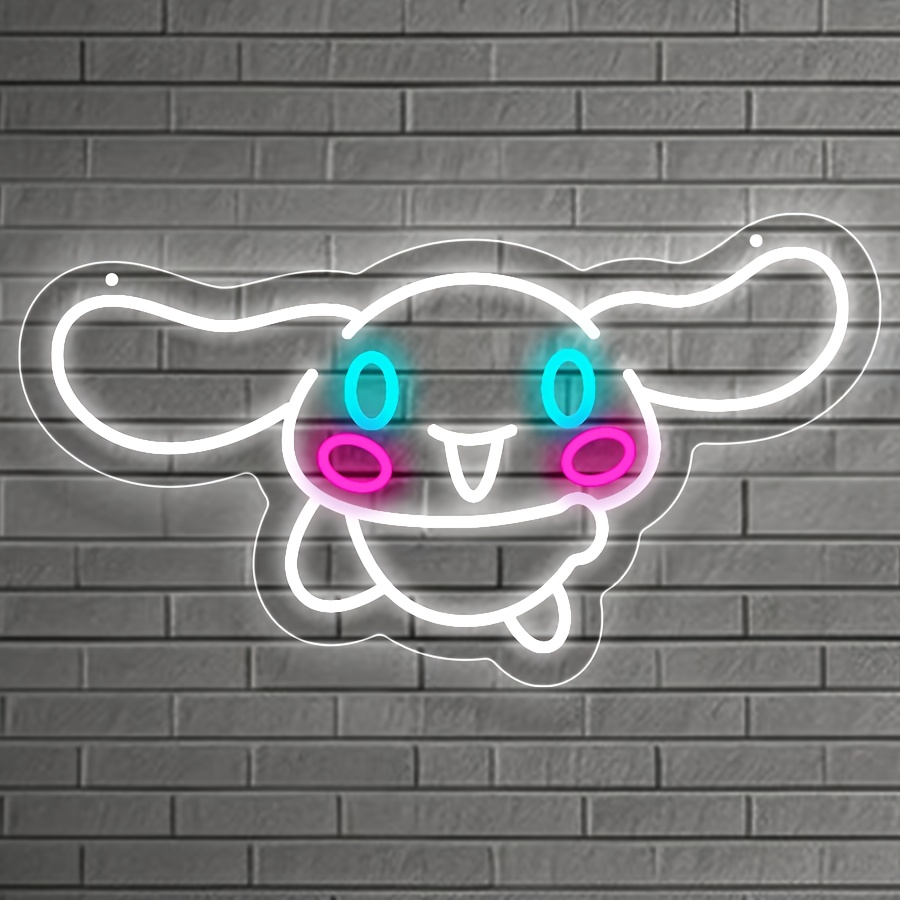Bedroom Lighting Decor Ideas - Uroczy Króliczek Neonowy Znak Świetlny Zasilany