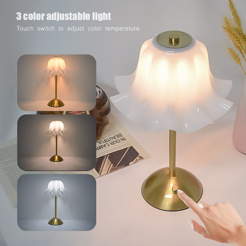 Bedroom Lighting Decor Ideas - Nowoczesna lampa stołowa LED, ściemniana lampka