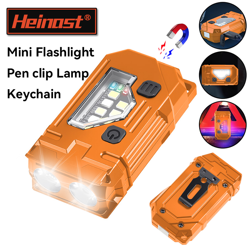 Orange Lighting Decor - Mini Latarka EDC Brelok Akumulatorowa Magnetyczna