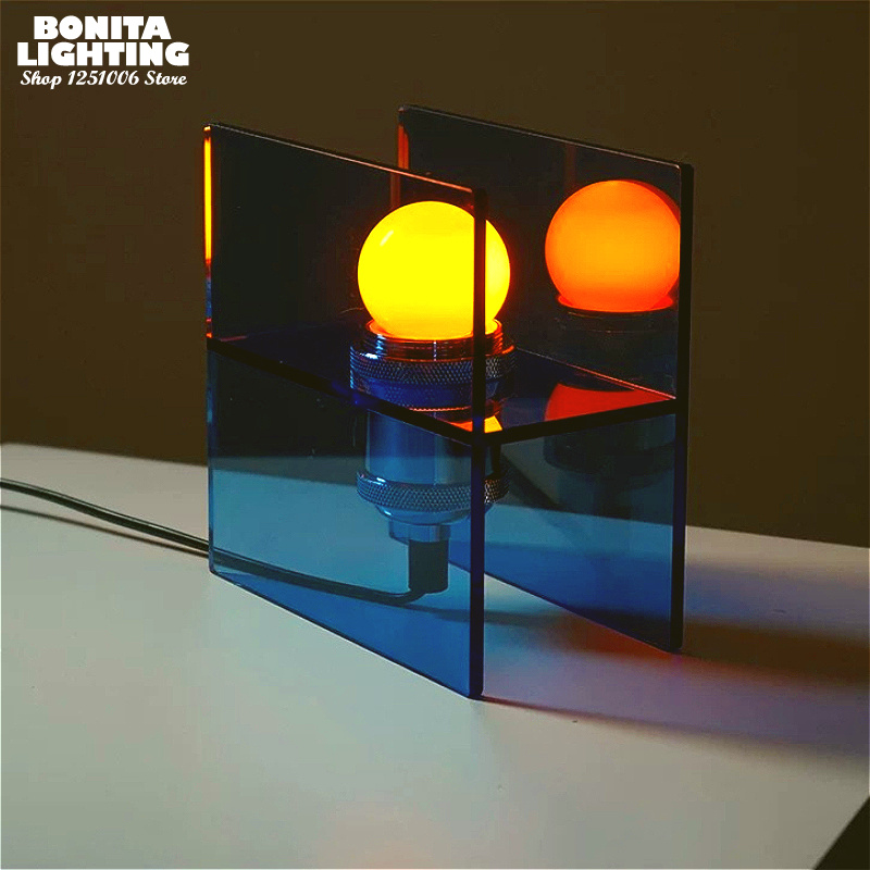 Lighting Decor Sunrise - Geometryczna Akrylowa Lampa Stołowa Nowoczesna Minimalistyczna