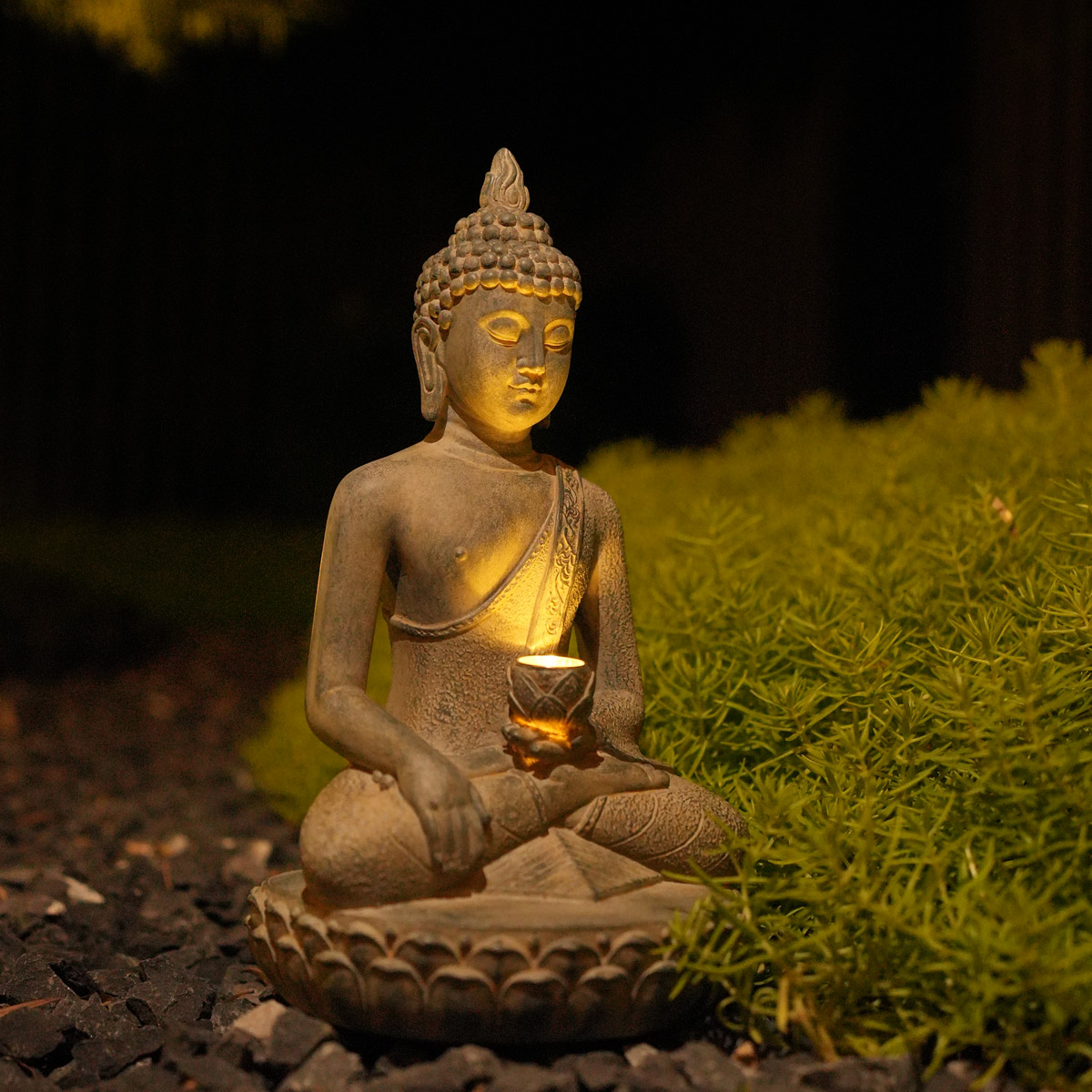 Decor Lighting India - Statua Buddy w stylu Zen, zasilana