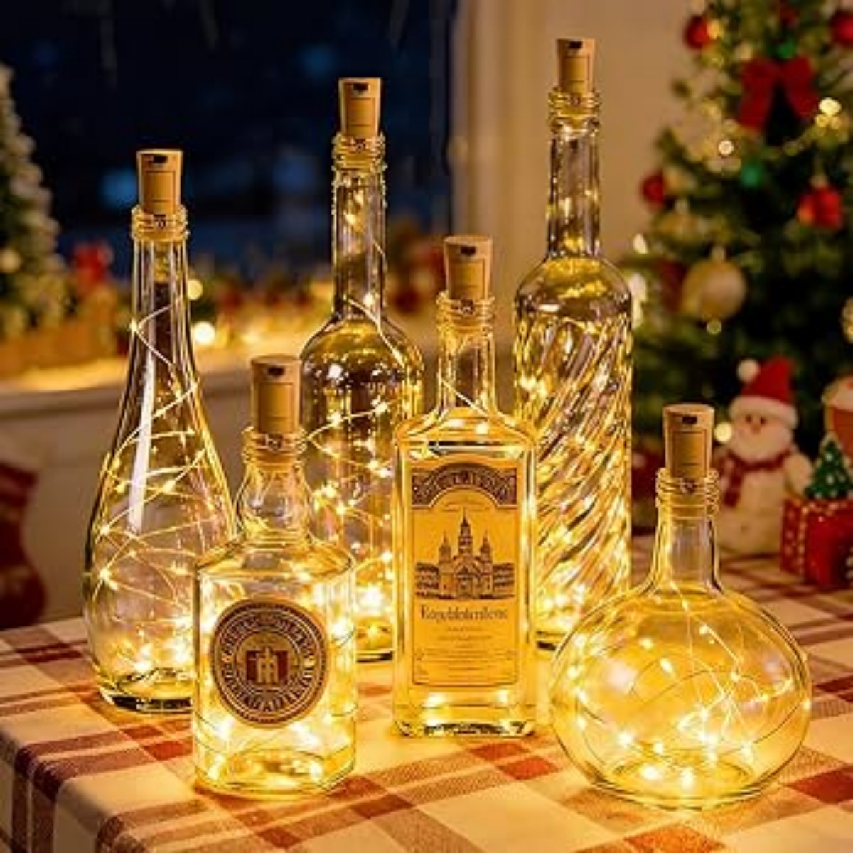 Decor Lighting Cork - 10/12 sztuk Lampki do Butelek z