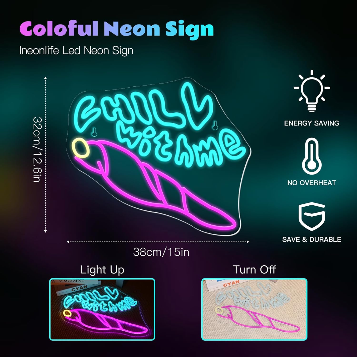 Neonowy Znak Chill with Me, Ne – Bedroom Lighting Decor Ideas recenzja i cena
