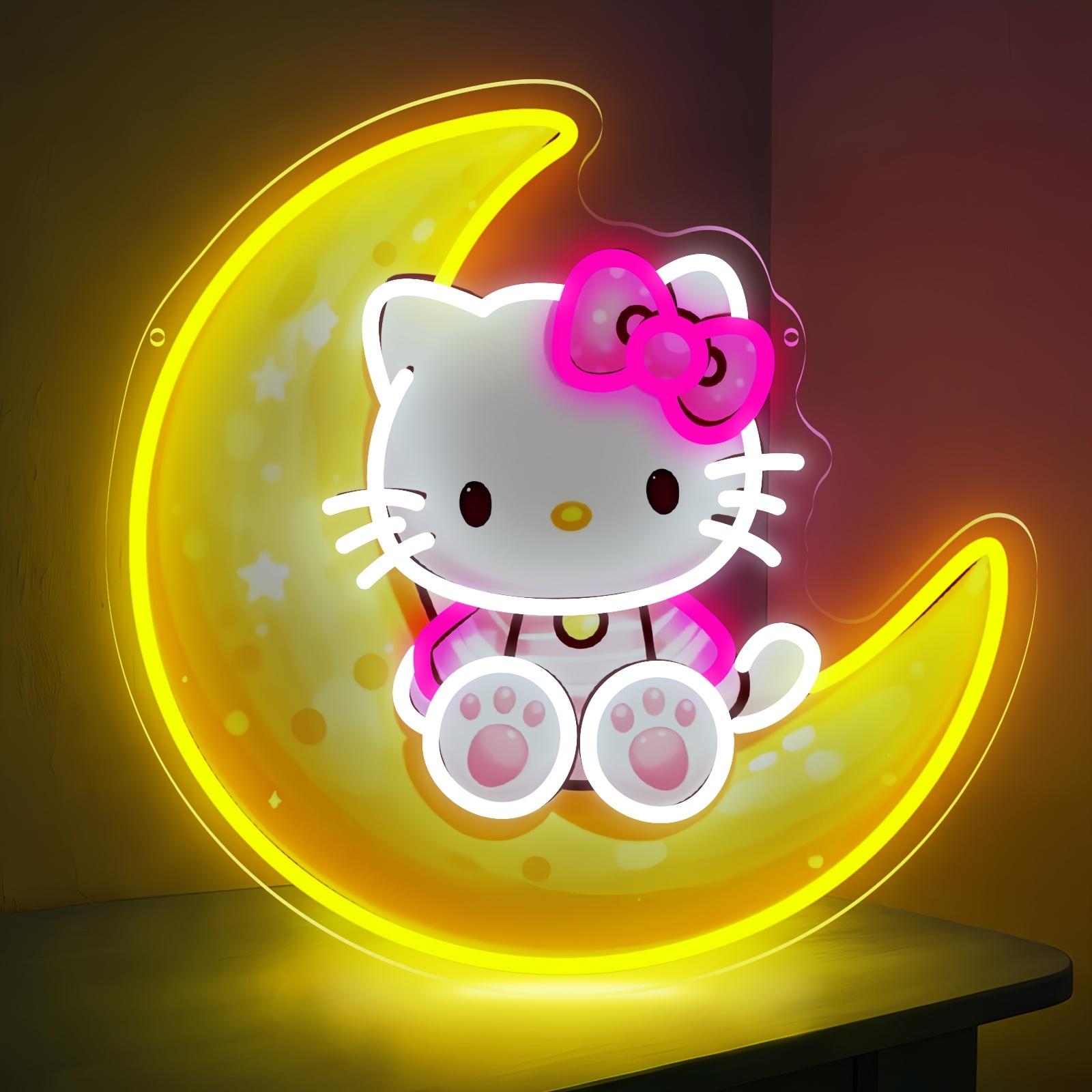 Hello Kitty na Księżycu Żółta  – Led Moon Lamp recenzja i cena