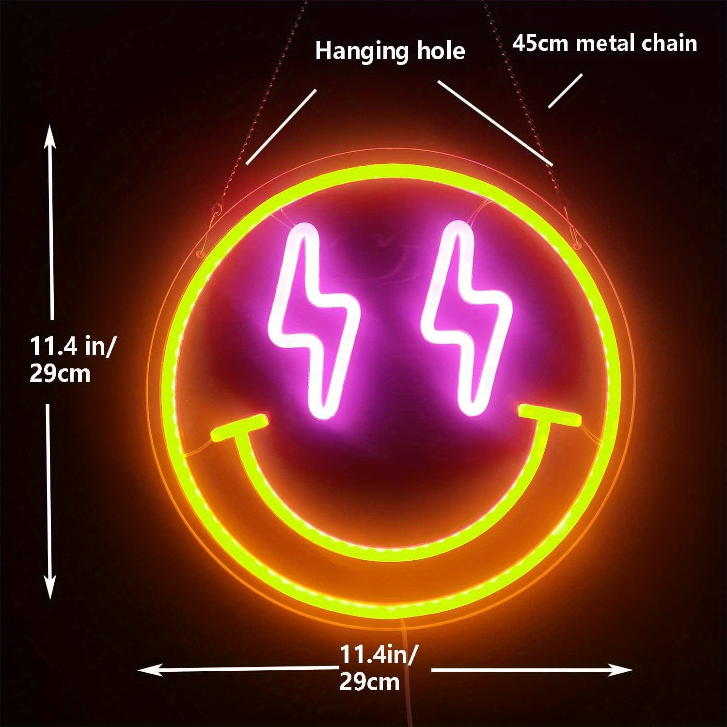 Uśmiechnięta twarz znak neonow – Bedroom Lighting Decor Ideas recenzja i cena