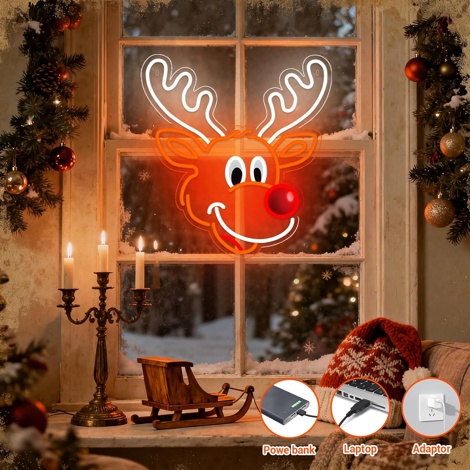 Uroczy neonowy renifer świątec – Lighting Decoration Ideas For Home recenzja i cena